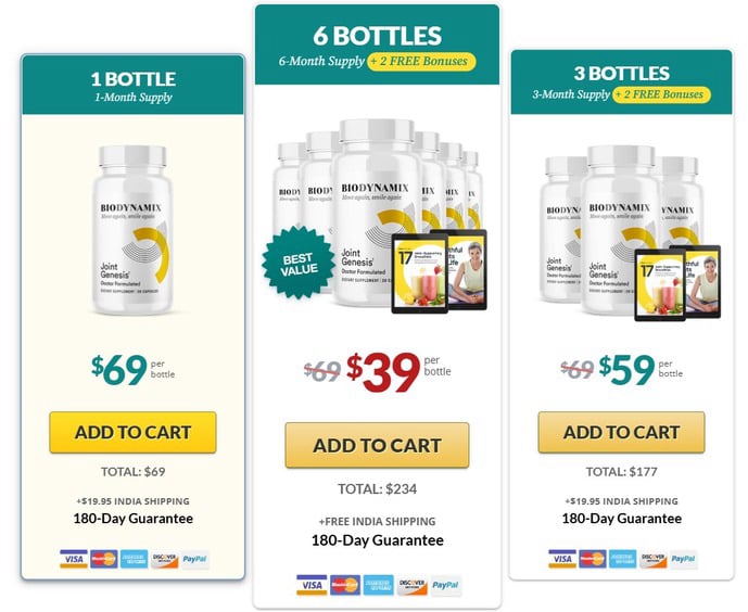 joint genesis capsules bottle- price